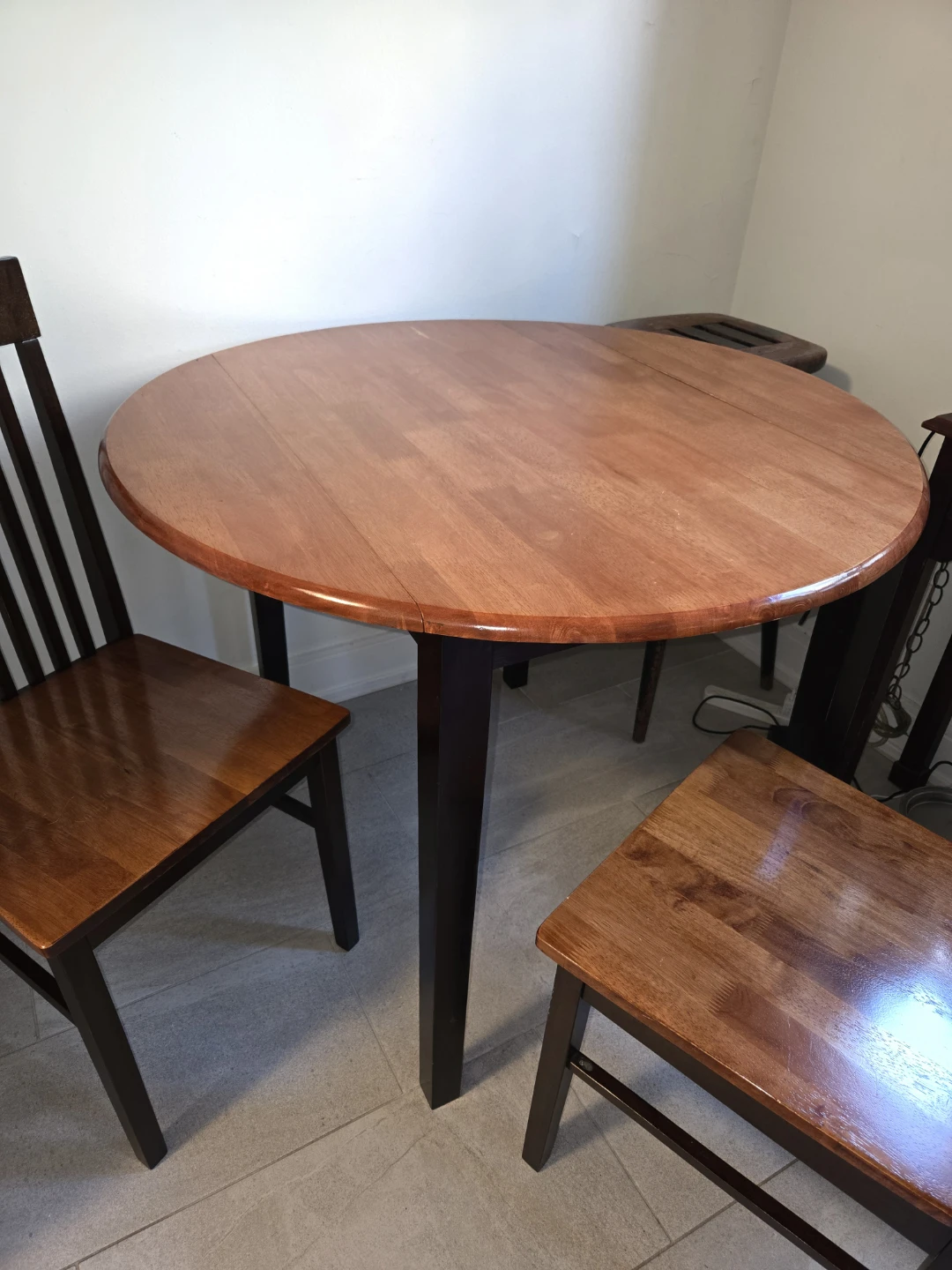 3 PC Espresso & Dirty Oak Dining Table Set - photo 4