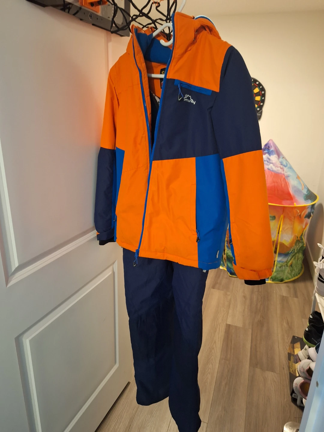 SMONTY Ski Suit Set Orange/Navy Blue