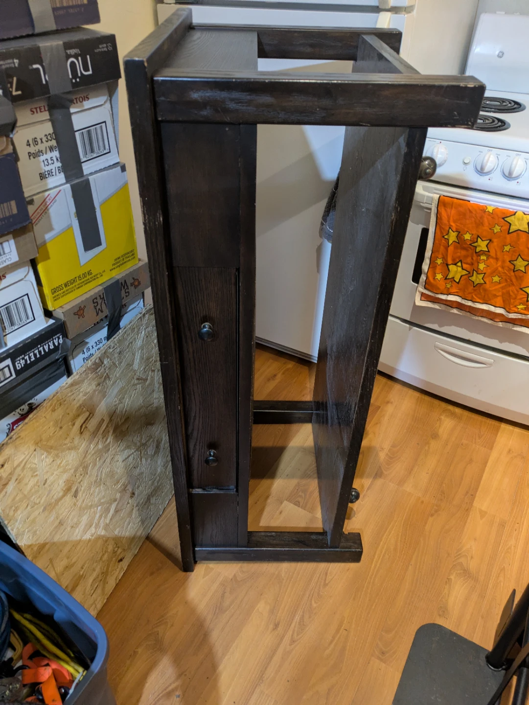 Dark Wood Accent Table with Drawers - photo 2