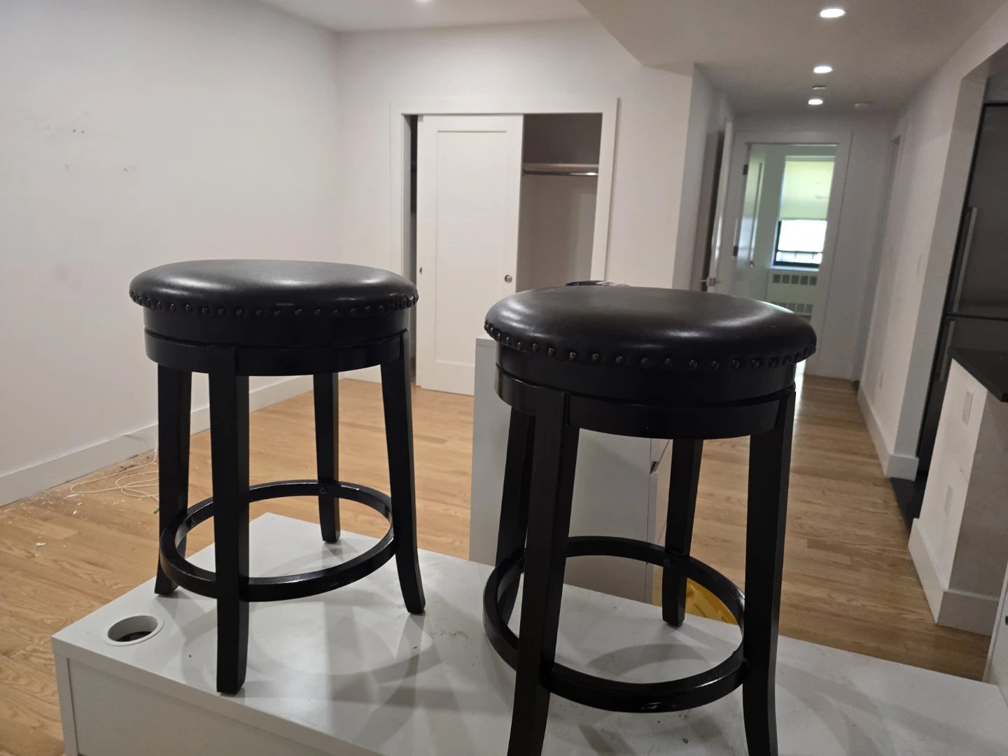 Set of 2 Black Swivel Bar Stools $50 for both