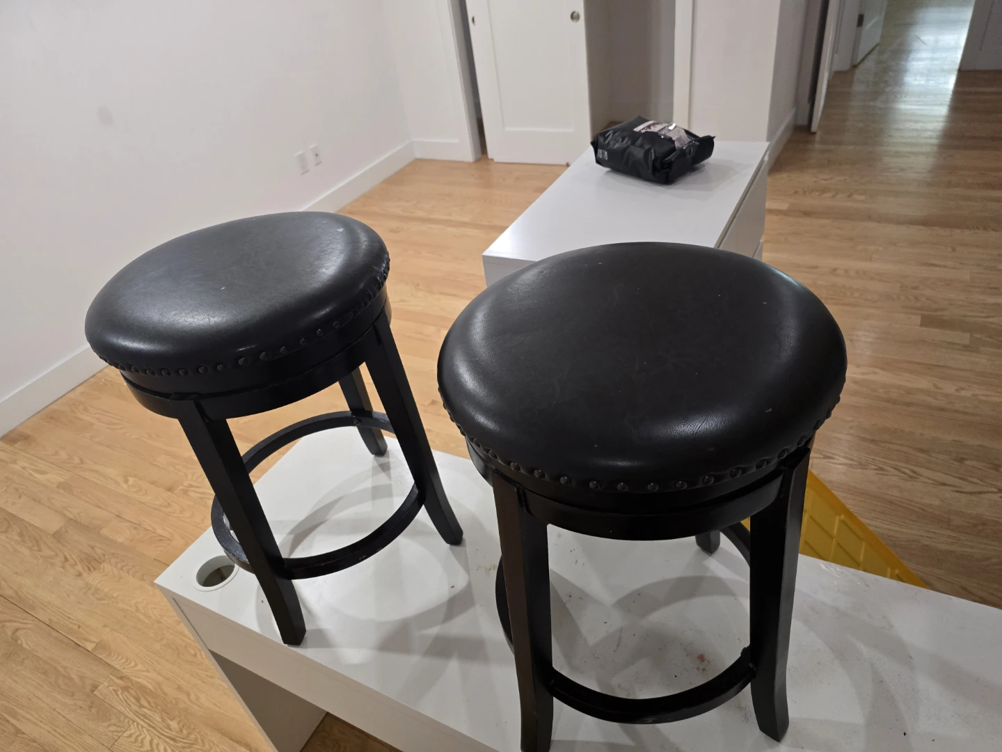 Set of 2 Black Swivel Bar Stools $50 for both - photo 3