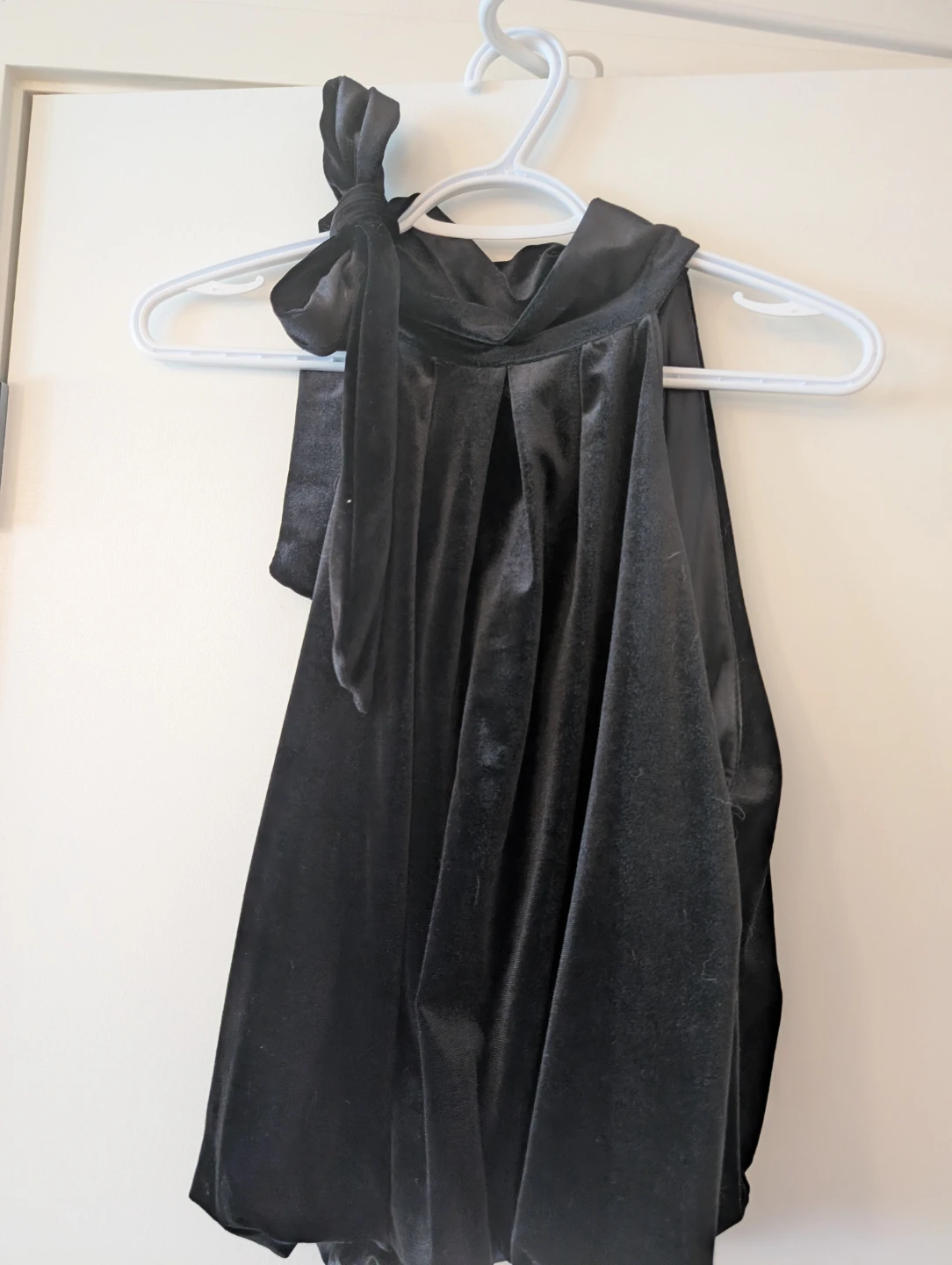 Zara Black Velvet Halter Top
