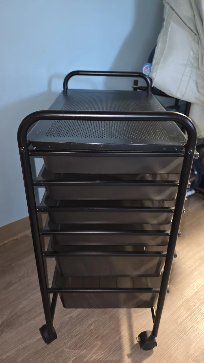 Black 12-Drawer Rolling Storage Cart - photo 4