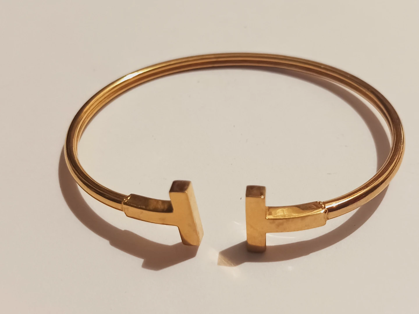 New !! Gold Tone T Cuff Bracelet