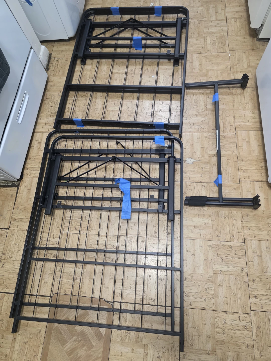 Black Metal Queen Size Folding Bed Frame