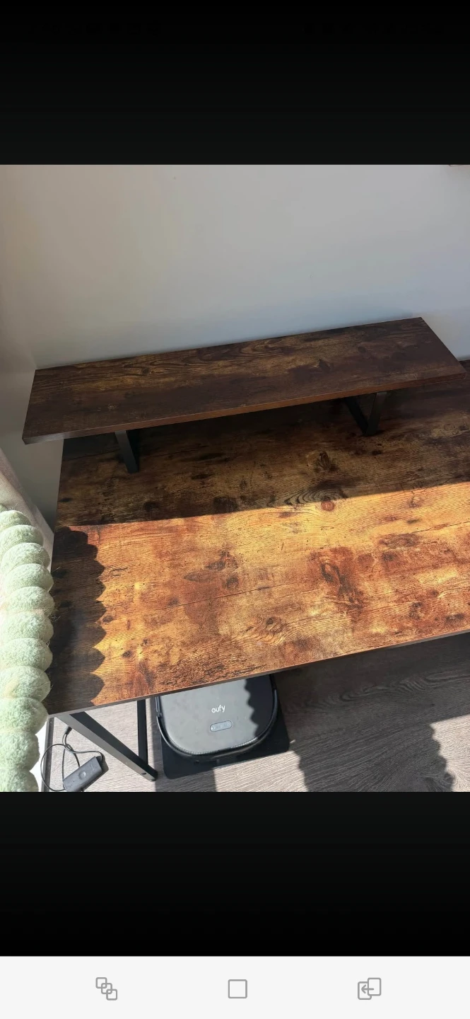 Rustic Wood Computer Desk with Monitor Stand - photo 3