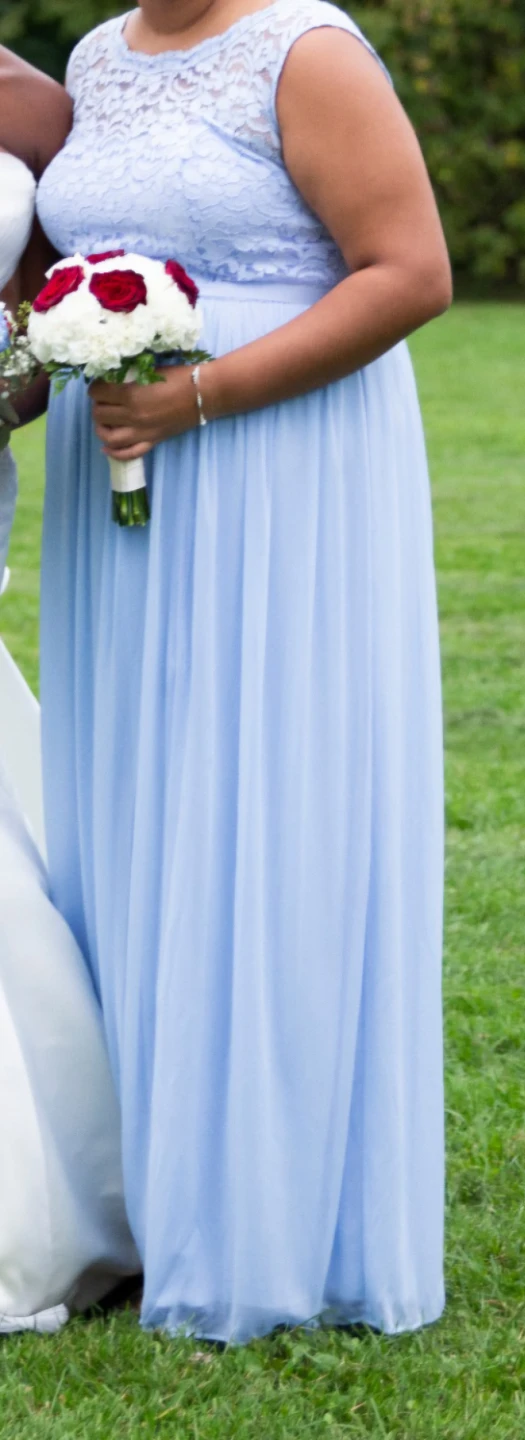 Ice Blue Lace Bridesmaid Dress