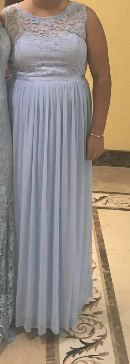 Ice Blue Lace Bridesmaid Dress - photo 2