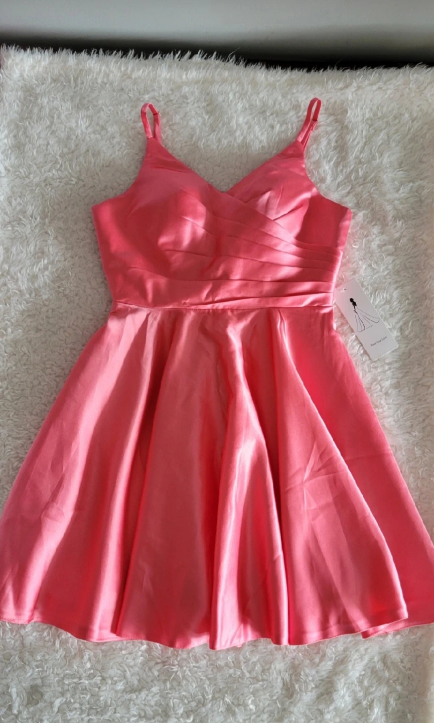 BNWT Pink Satin Corset Back Mini Dress ⚽ - photo 2