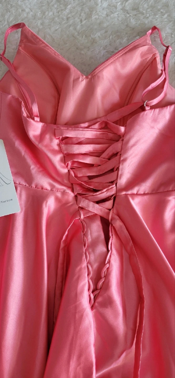 BNWT Pink Satin Corset Back Mini Dress ⚽ - photo 5