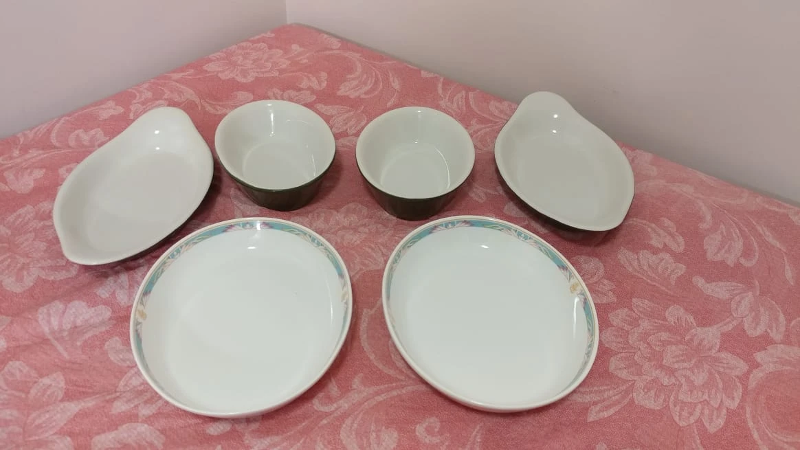 Set of 6 White Serving Dishes