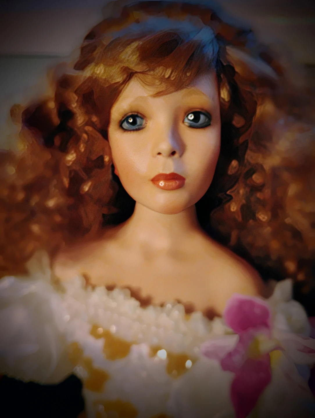 Danbury Mint porcelain Doll"Summer Splendor" designed by Rustie.