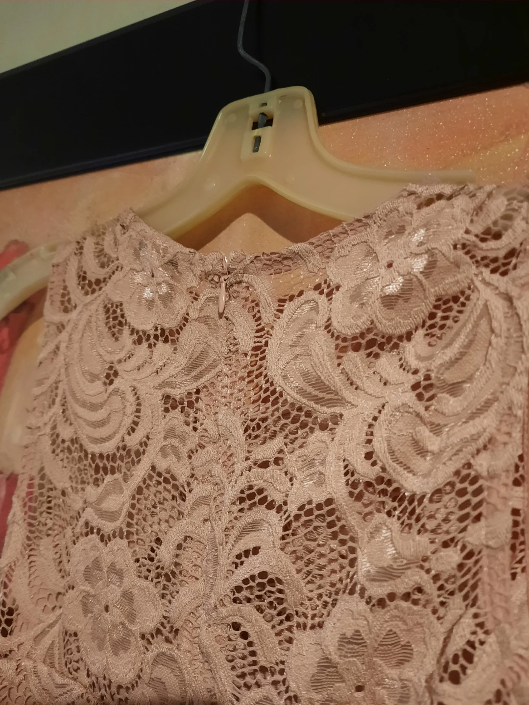 NWT Women's Junior's Lace Dress med lined blush - photo 2