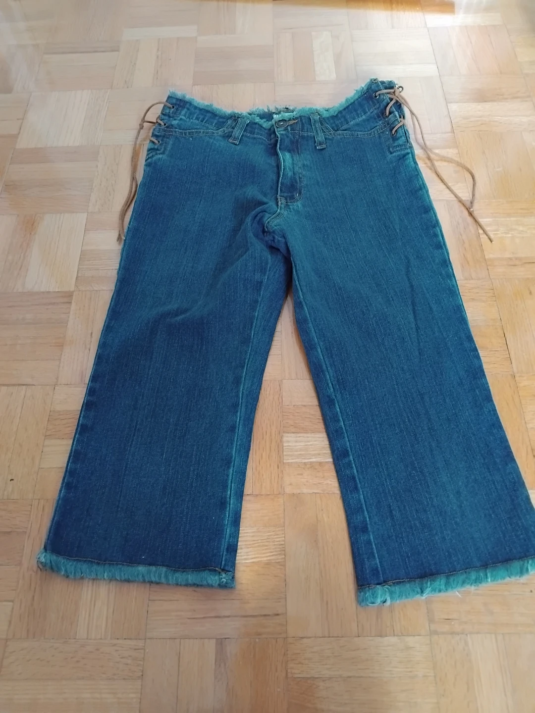 KIDS Blue Denim  jeans with Lace-Up Sides