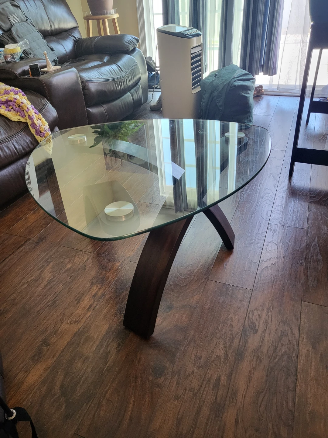 Modern Glass and Wood Coffee Table