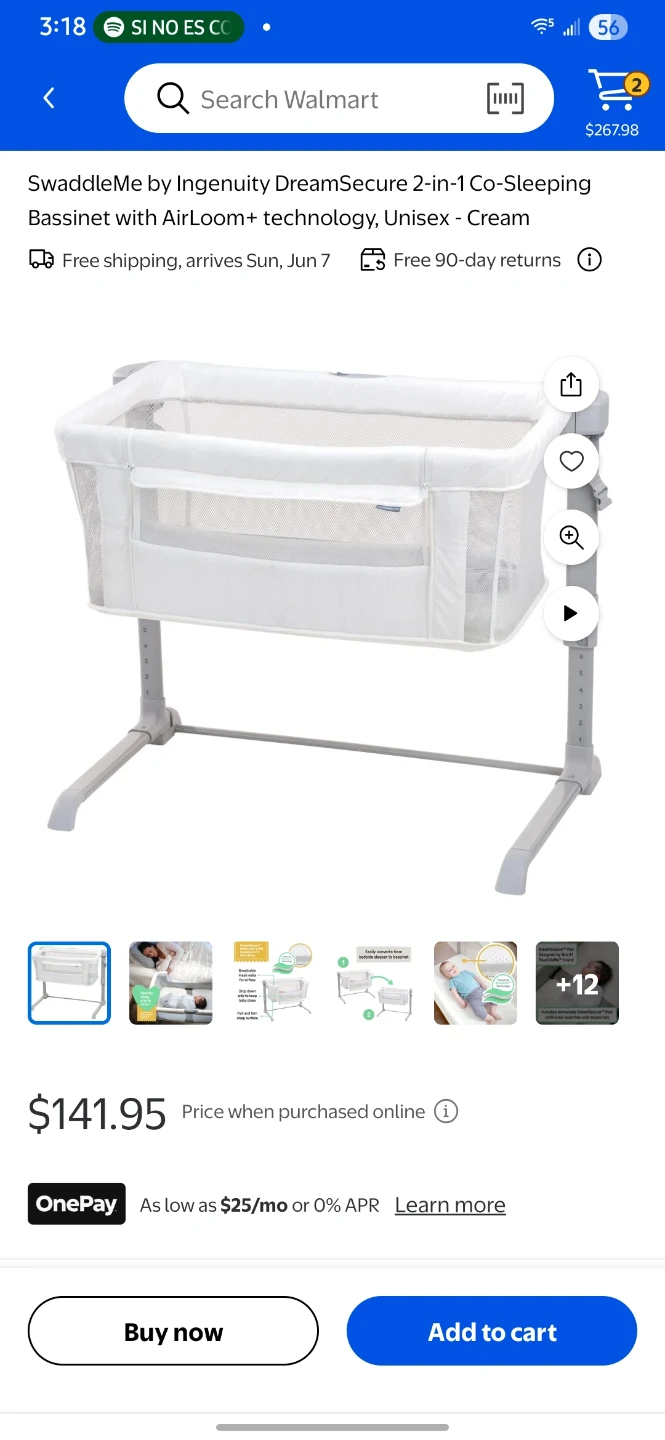 SwaddleMe by Ingenuity DreamSecure 2-in-1 Co-Sleeping Bassinet - photo 2
