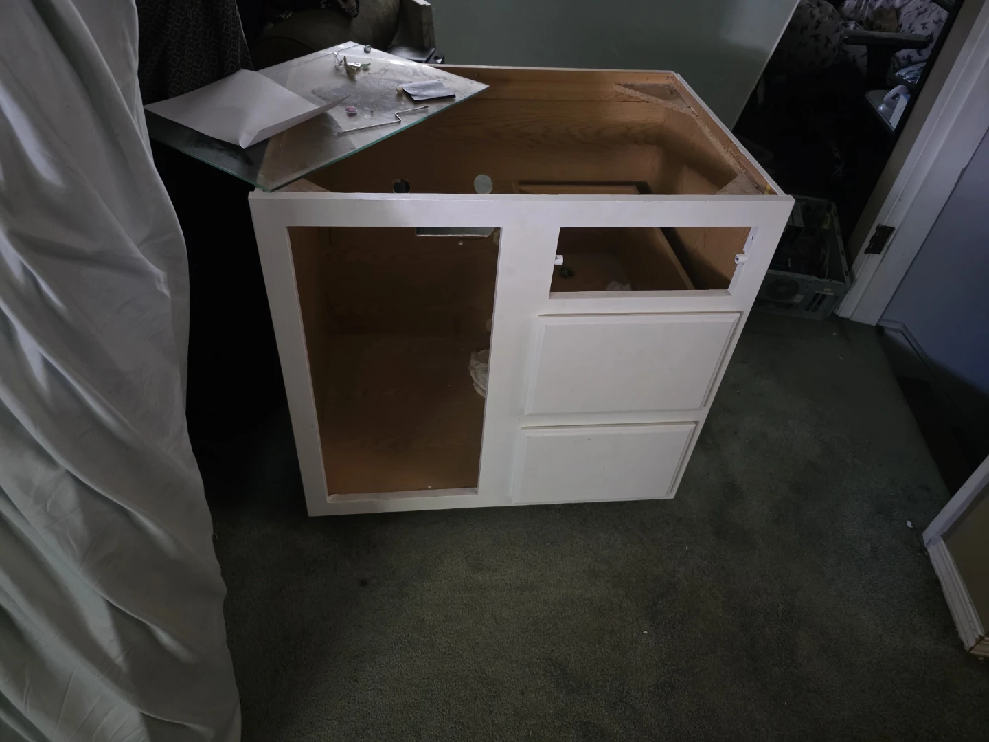 White Bathroom Vanity Cabinet Base - photo 2