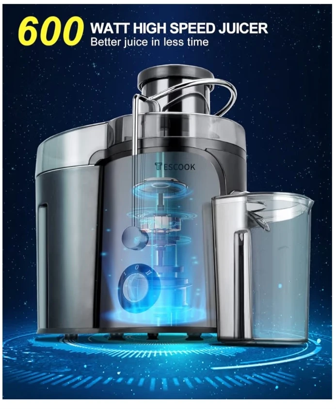TESCOOK 600W High Speed Juicer with 75mm Feed Chute - photo 3