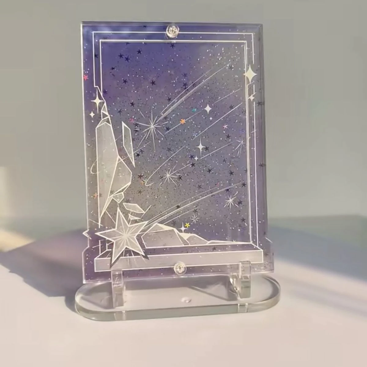 Acrylic Display Stand with Starry Night Design