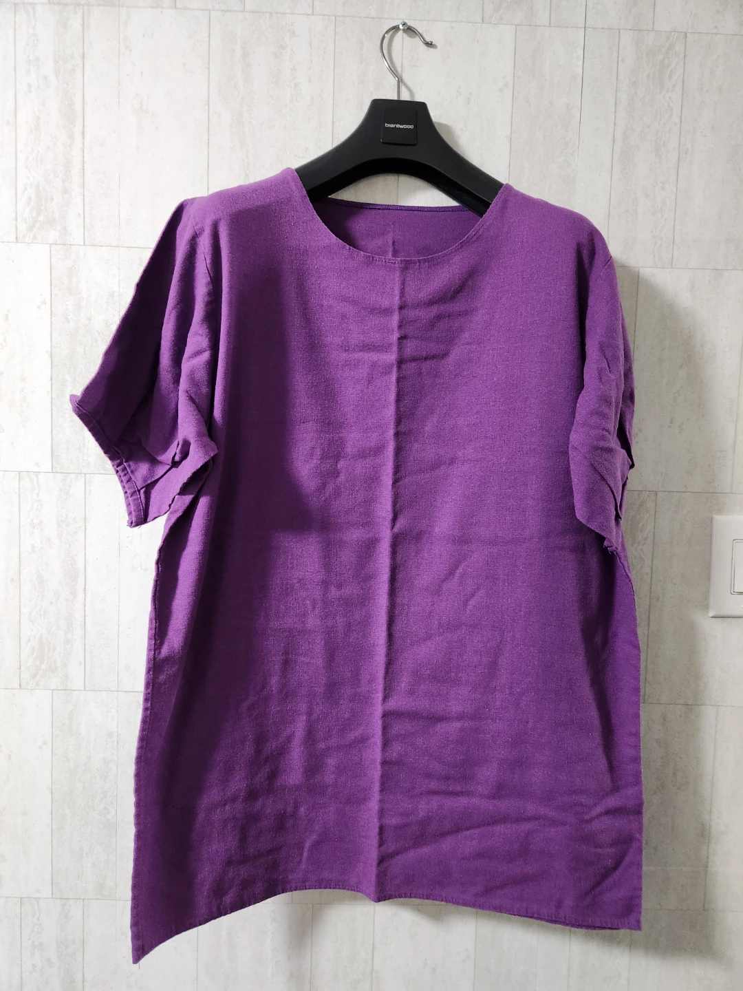 Purple Linen Blend T-Shirt