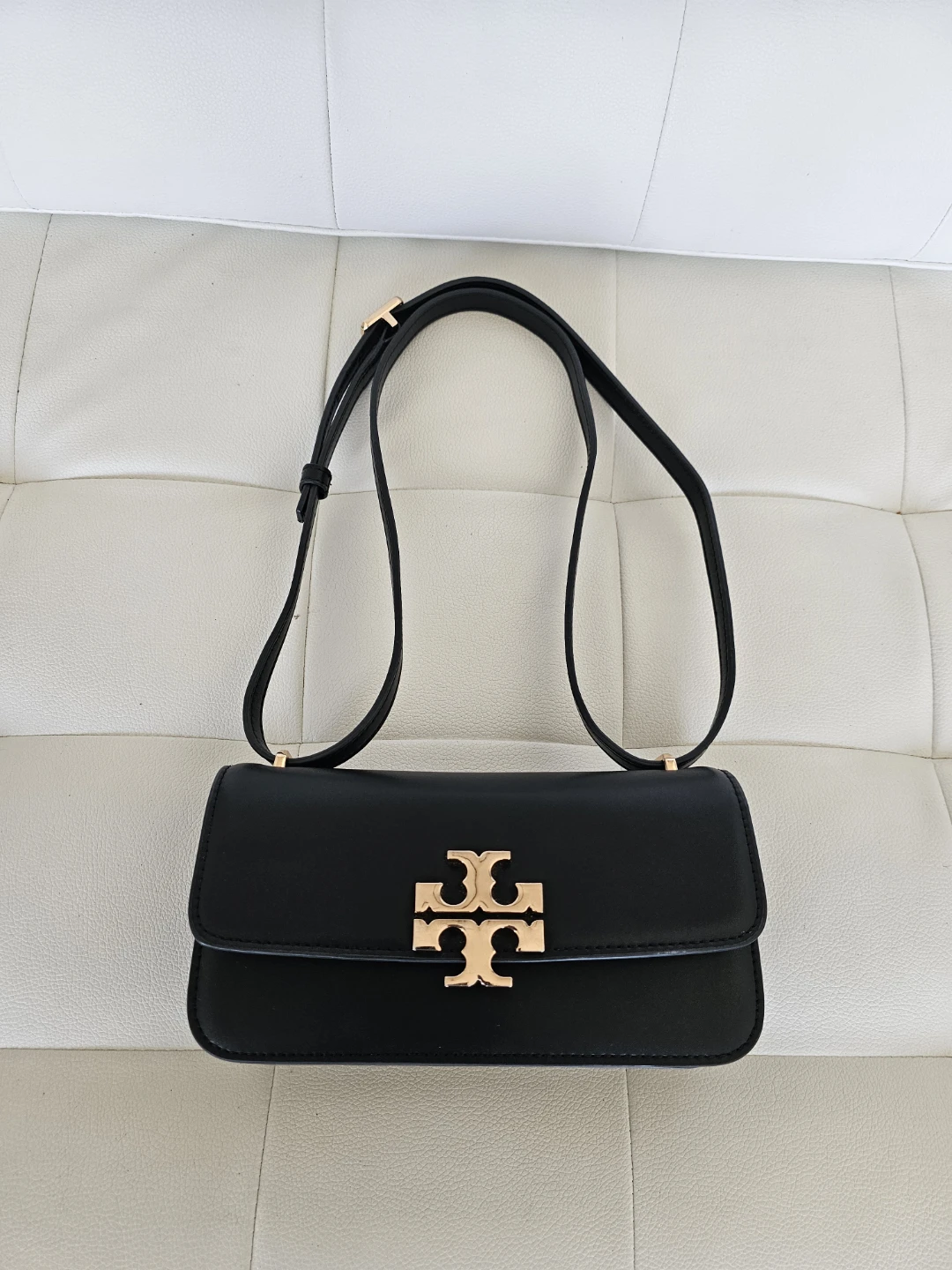Authentic Tory Burch Black Leather Shoulder Bag