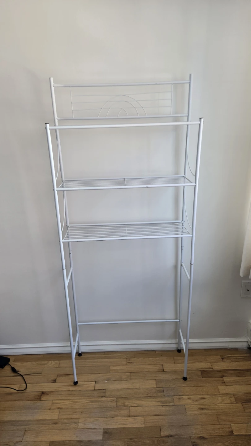 White Metal Over-the-Toilet Shelf Unit