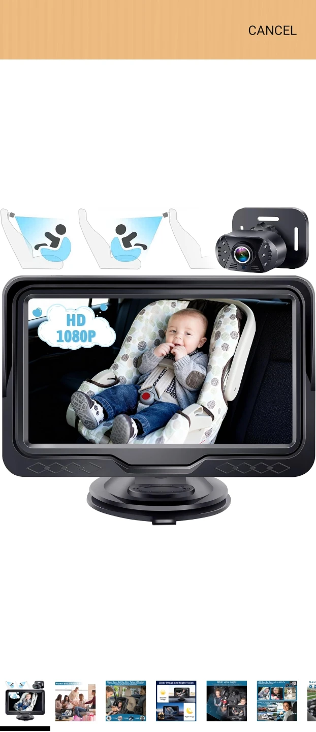 HD 1080P Baby Car Camera Monitor