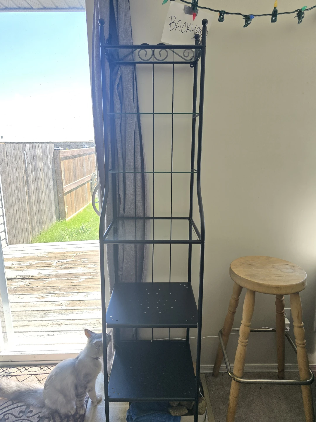 Black metal bakers rack with 4 shelves - photo 2