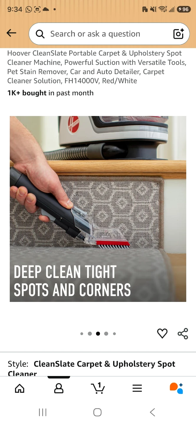Hoover Portable Carpet & Upholstery Spot Cleaner FH14000V - photo 4