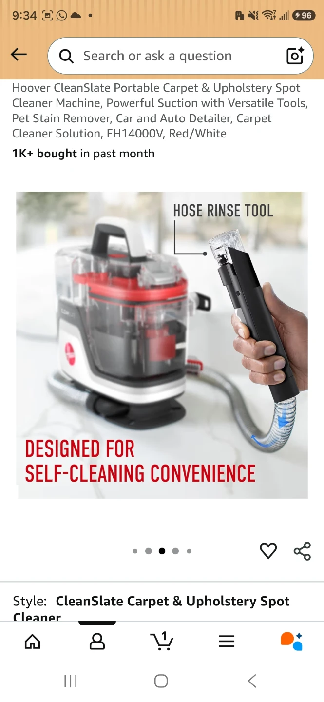 Hoover Portable Carpet & Upholstery Spot Cleaner FH14000V - photo 5