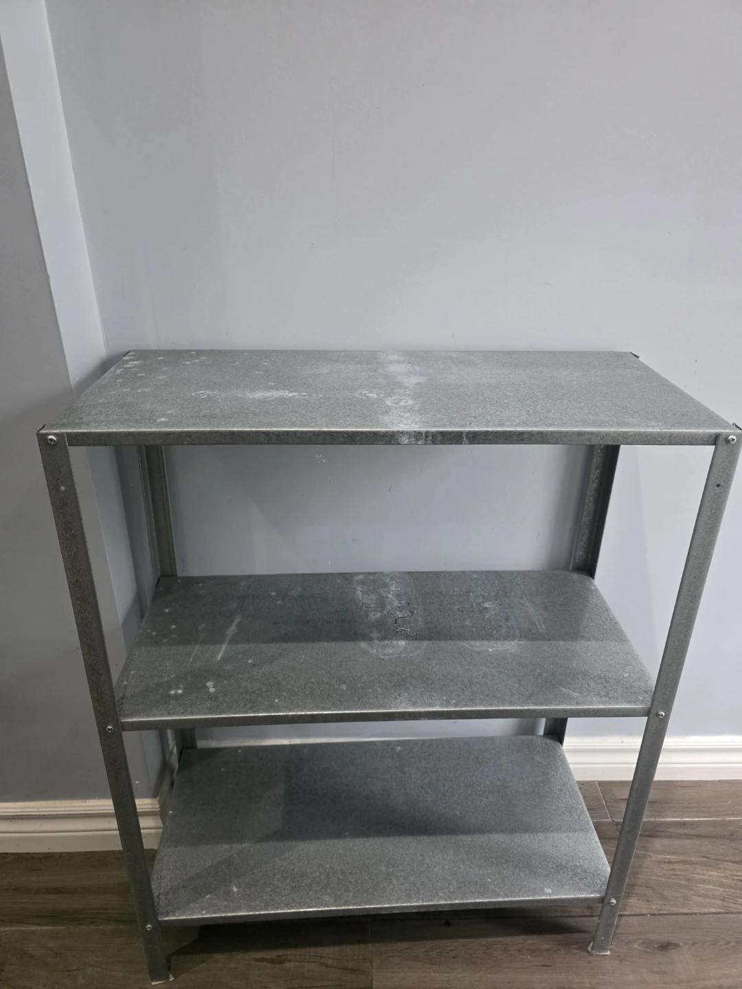 IKEA HYLLIS STYLE- Galvanized Metal 3-Shelf Storage Unit