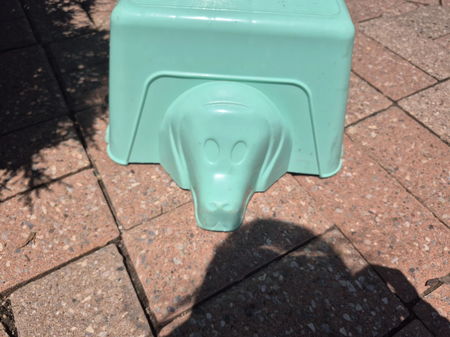 Teal Step Stool with Dog Face Design - photo 2
