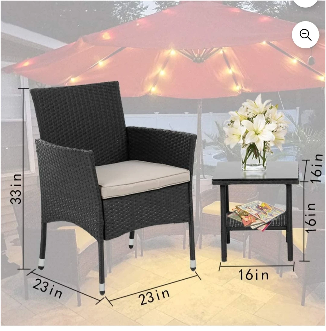 2 Chairs and 1 Side Table Set - photo 3