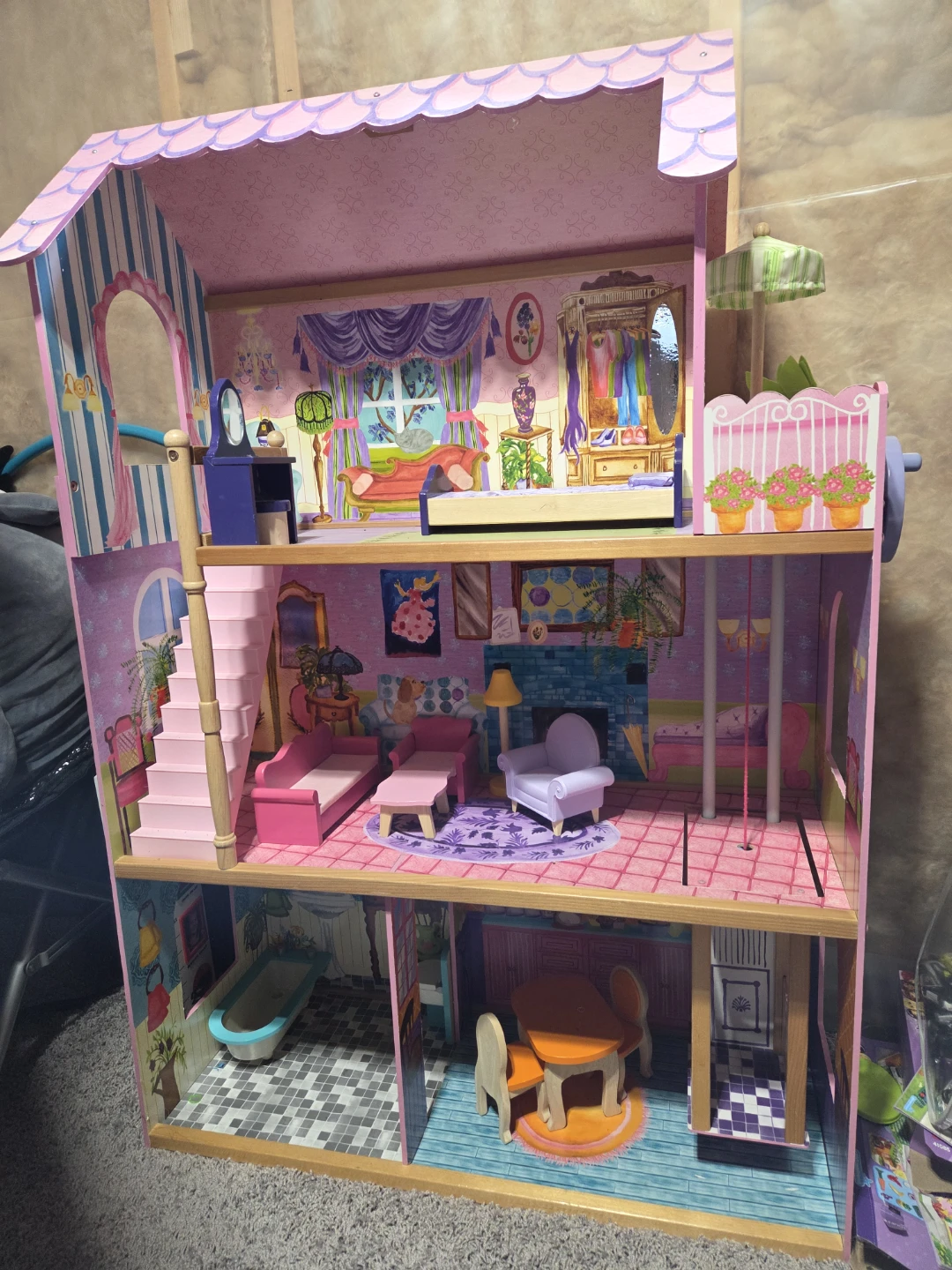 Kid's Dollhouse with Furniture