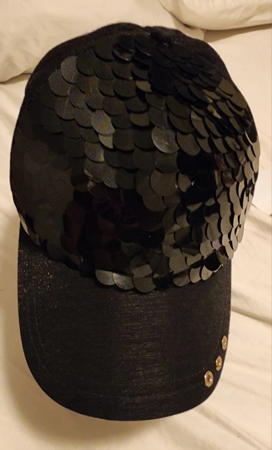 Black Sequined Baseball Cap