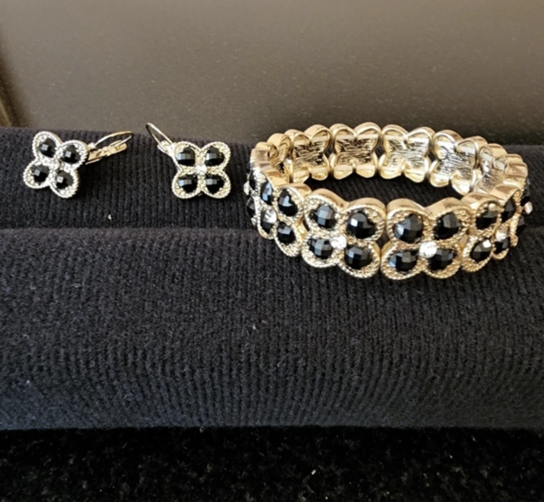 Gold-tone Bracelet and Earrings Set