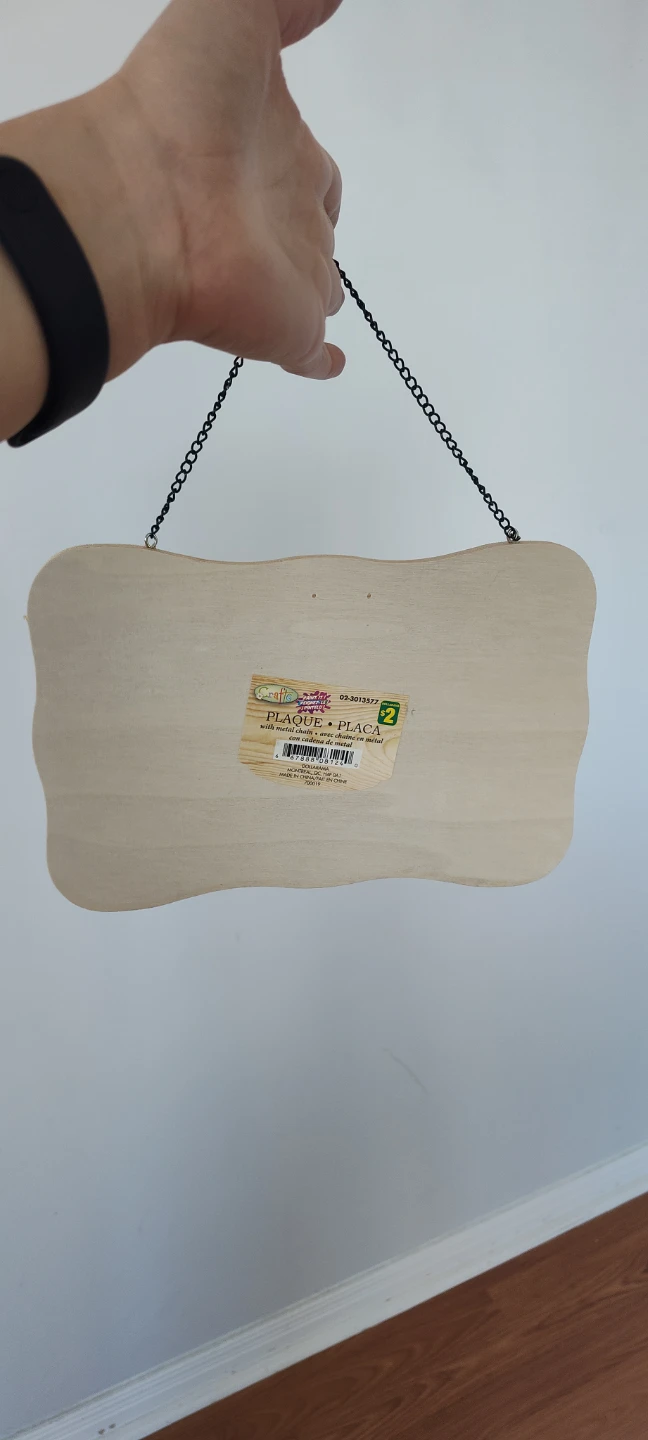 Blank Wooden Hanging Sign with Chain