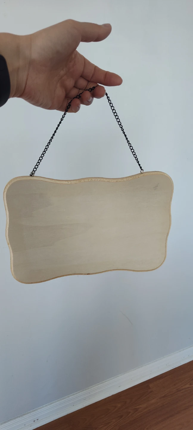 Blank Wooden Hanging Sign with Chain - photo 2