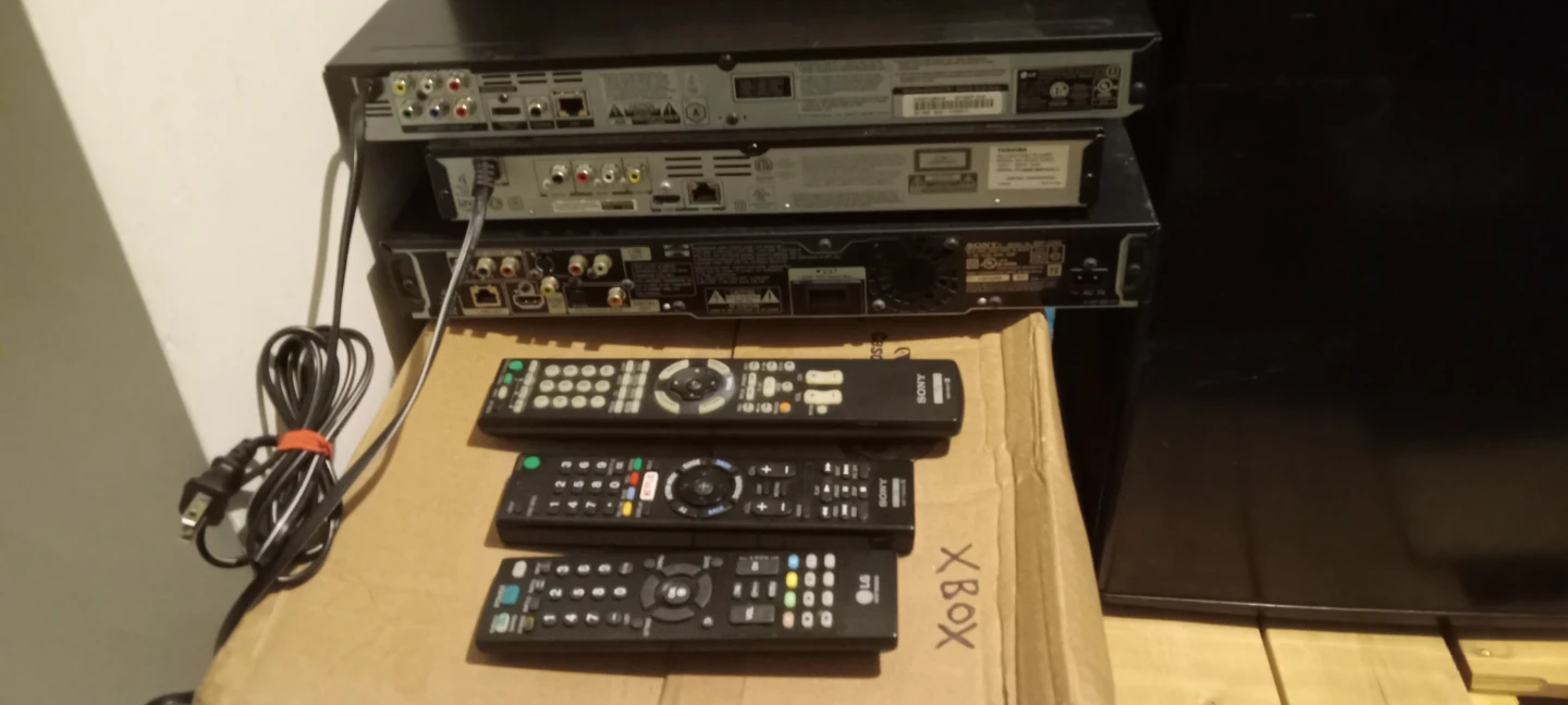 LG, Toshiba, and Sony Blu-ray players with remotes - photo 4