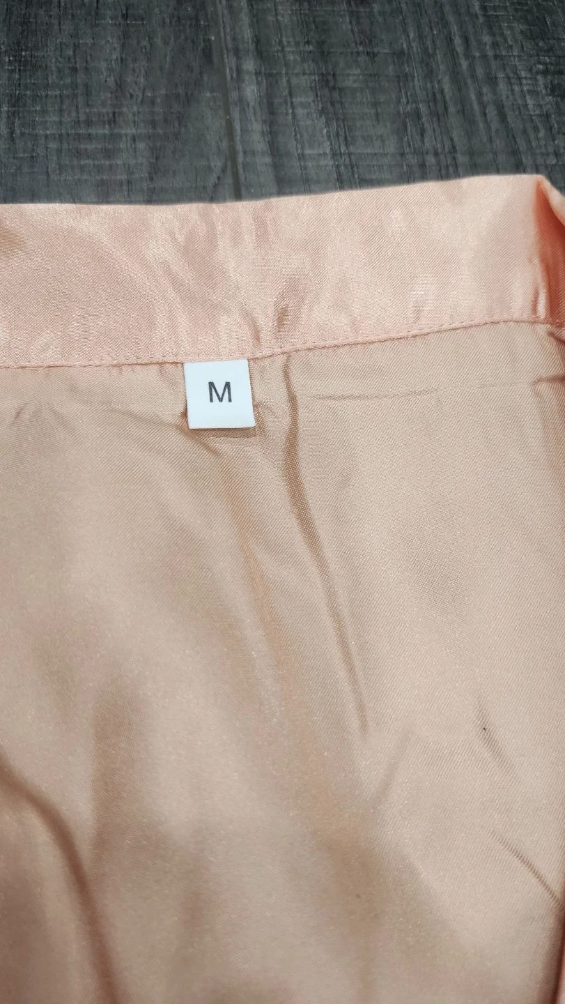 Peach Satin Pajama Set - Size Medium - photo 2