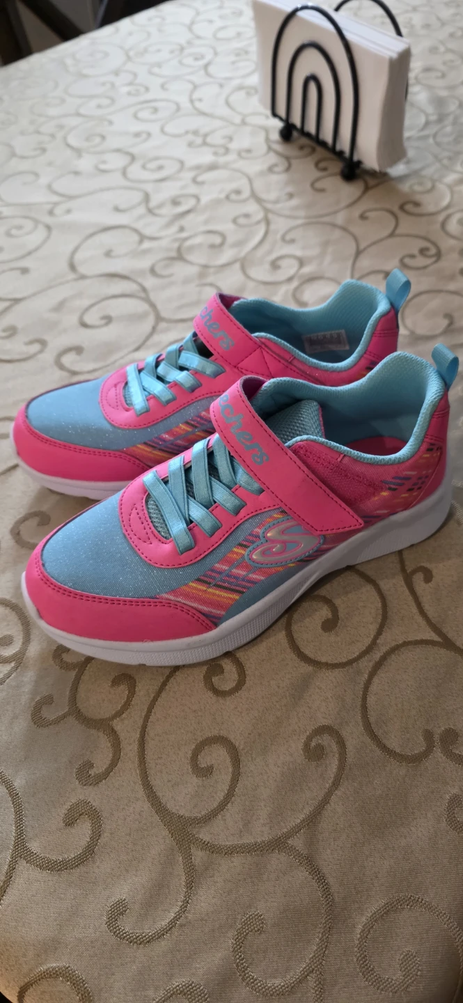 Skechers Girls Pink & Blue Glitter Sneakers