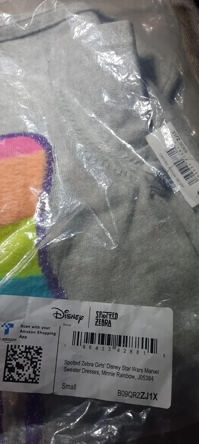 Sealed Girls' Disney Minnie Rainbow Sweaterdress- Small - photo 3