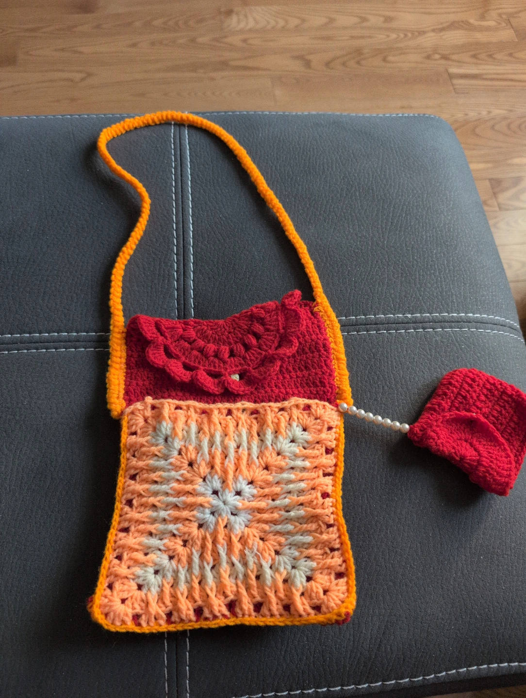 Crocheted Bag with Mini Pouch