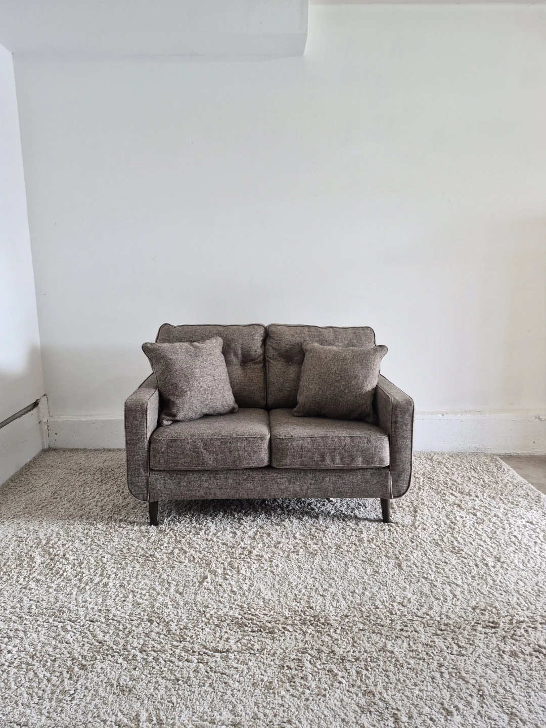 J & R Furniture Tweed MCM 2 Seater Loveseat Sofa