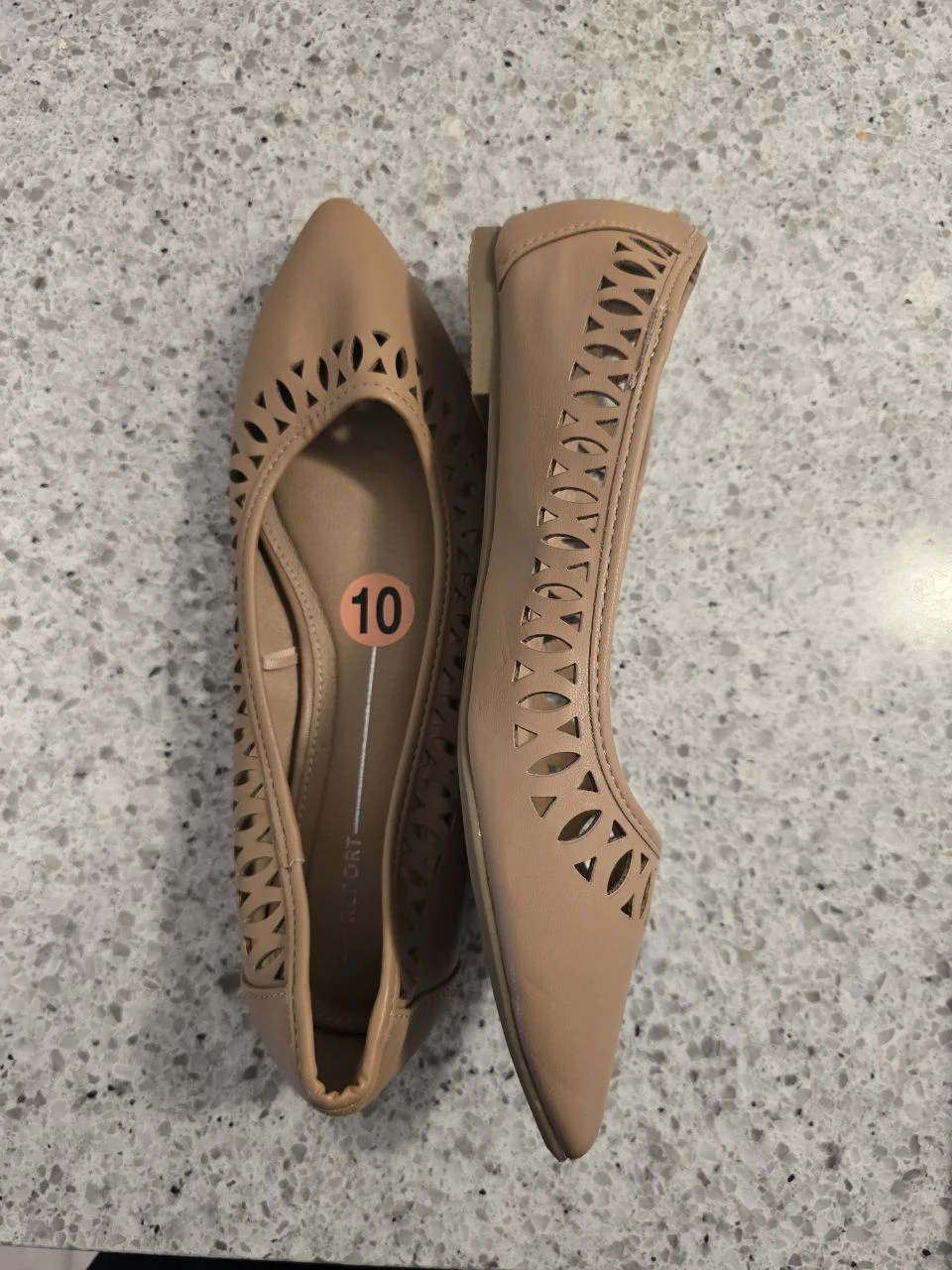 Report Women's Tan Cut-out Ballet Flats Size 10