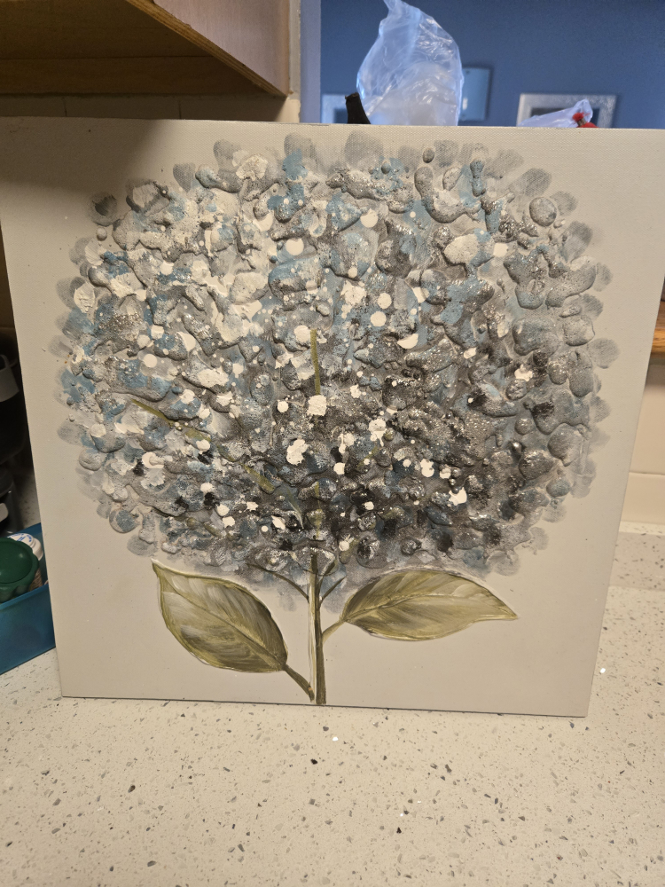 Textured Hydrangea Floral Wall Art