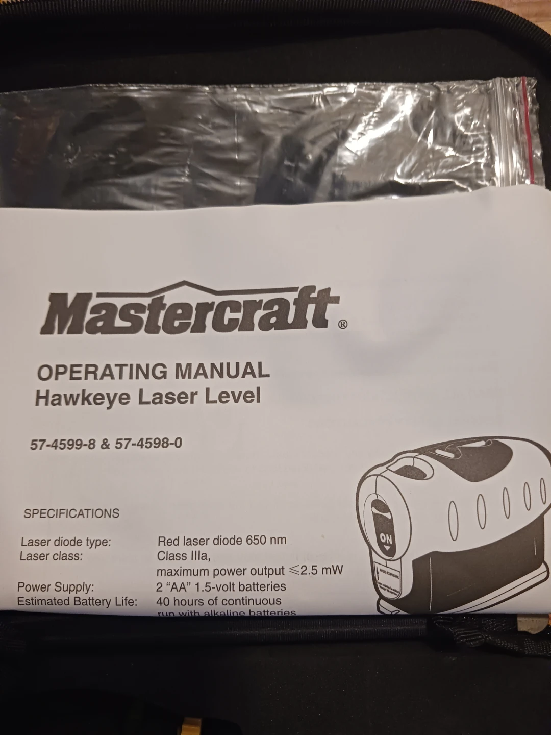 Mastercraft Hawkeye Laser Level with Case - photo 2