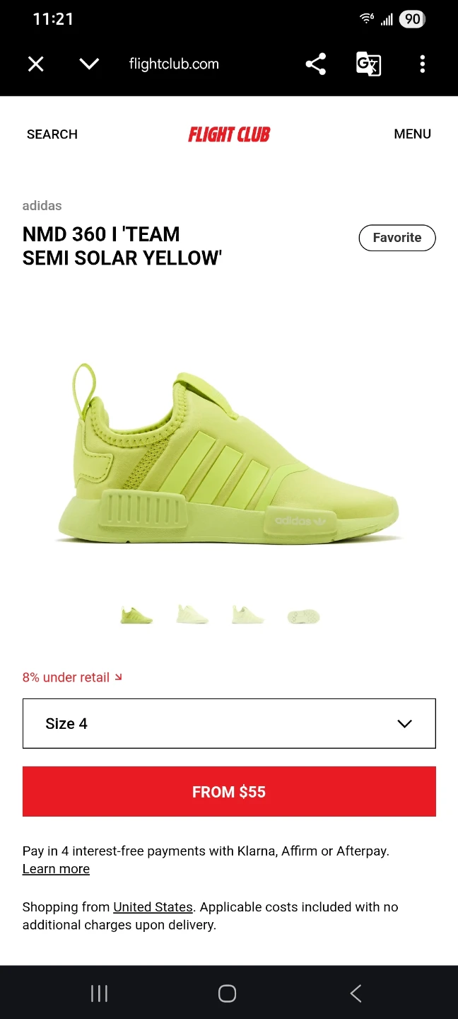 Adidas NMD 360 I 'Team Semi Solar Yellow' Shoes Size 3 - photo 2