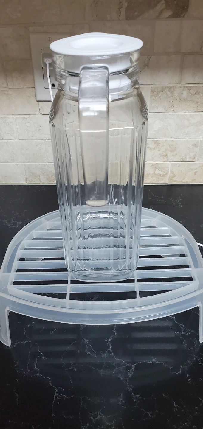 Clear Glass Pitcher with White Lid ⚽️⚽️⚽️ - photo 2