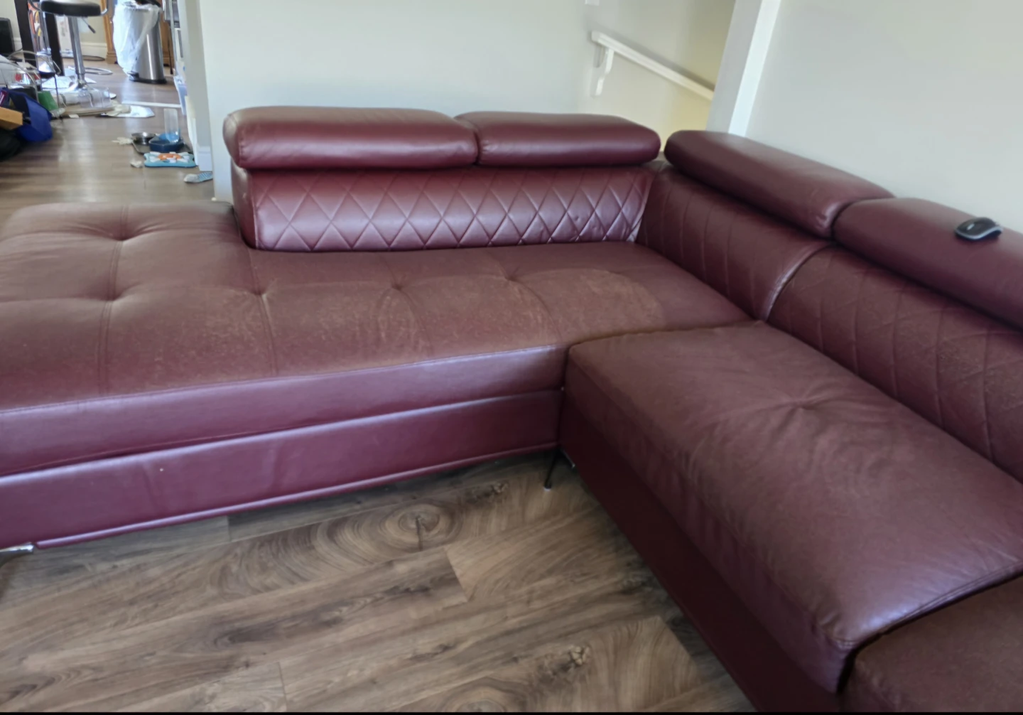 Maroon Leather Sectional Sofa